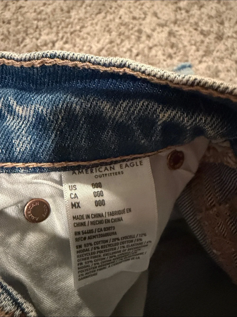 American Eagle Outfitters Light Blue High-Rise Denim Cutoff Shorts